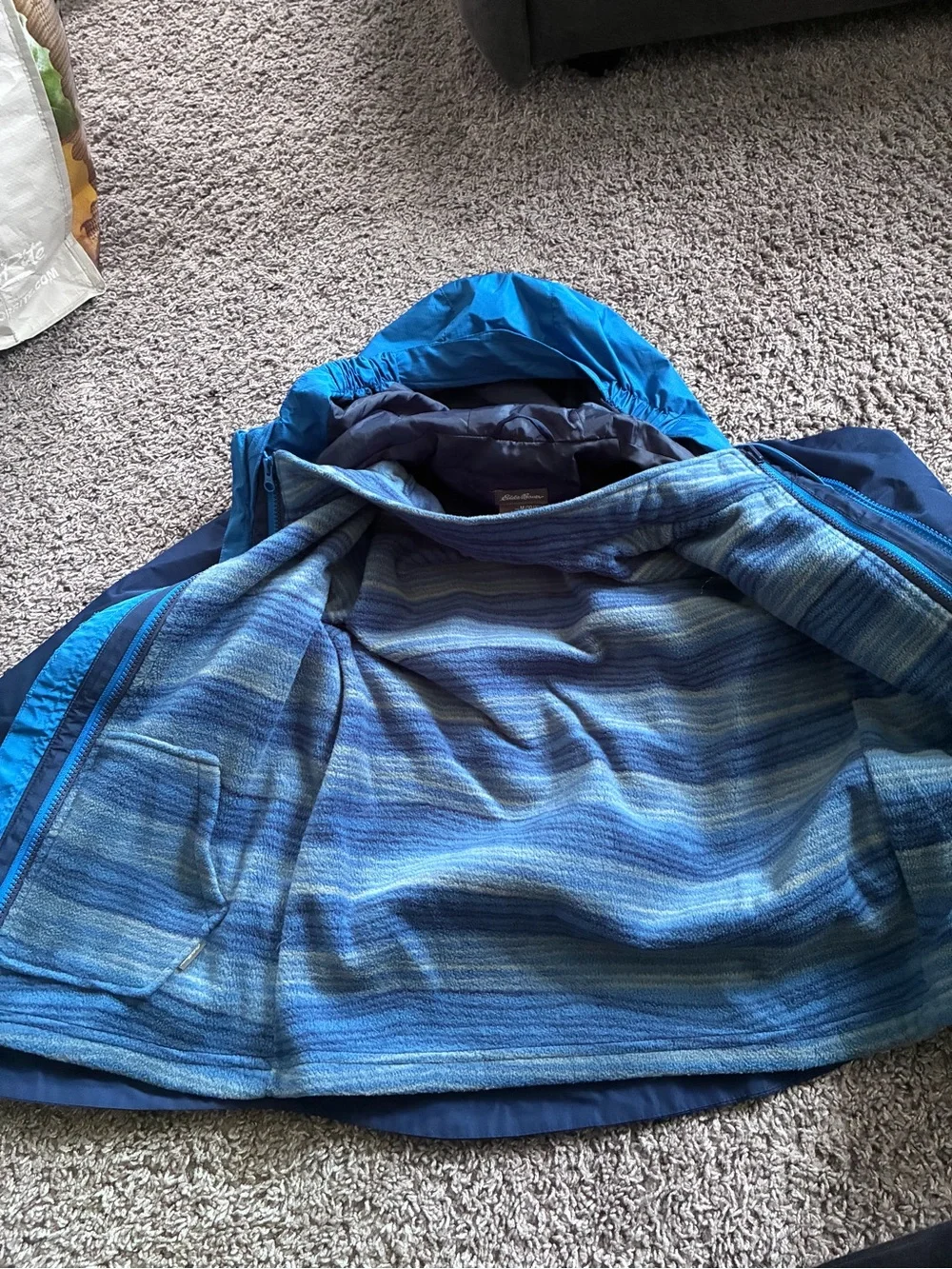 Eddie Bauer colorblock hooded